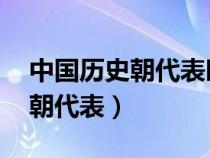 中国历史朝代表时间表 历代帝王（中国历史朝代表）