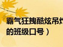 霸气狂拽酷炫吊炸天的班级口号（最霸气最潮的班级口号）