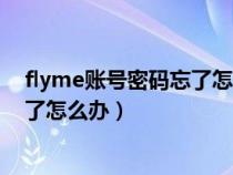 flyme账号密码忘了怎么恢复出厂设置（flyme账号密码忘了怎么办）