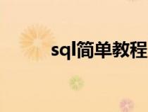 sql简单教程（sql入门新手教程）