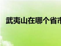 武夷山在哪个省市区（武夷山在哪个省市）