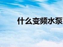 什么变频水泵好（什么是变频水泵）