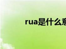 rua是什么意思（rua是什么梗）