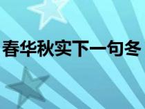 春华秋实下一句冬 夏什么（春华秋实下一句）