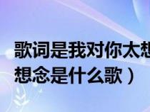 歌词是我对你太想念太想念（我对你太想念太想念是什么歌）