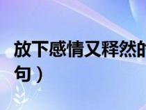 放下感情又释然的句子（放下感情执念的古诗句）