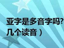 亚字是多音字吗?标准读音是第几声?（亚字有几个读音）