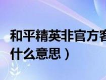 和平精英非官方客户端是什么意思（客户端是什么意思）