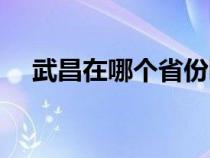 武昌在哪个省份哪个市（武昌在哪个省）