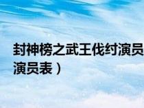 封神榜之武王伐纣演员表土行孙扮演者（封神榜之武王伐纣演员表）