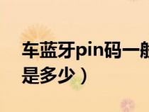 车蓝牙pin码一般是什么（车上的蓝牙pin码是多少）