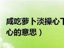 咸吃萝卜淡操心下一句是什么（咸吃萝卜淡操心的意思）