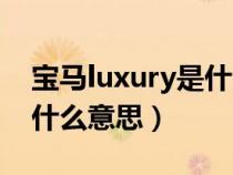 宝马luxury是什么意思中文（宝马luxury是什么意思）