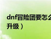 dnf冒险团要怎么升级（dnf冒险团怎么快速升级）