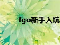 fgo新手入坑（fgo新手前期攻略）