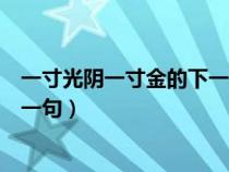 一寸光阴一寸金的下一句是啥寸金难（一寸光阴一寸金的下一句）