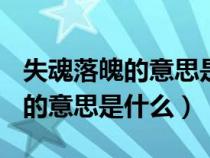 失魂落魄的意思是什么(最佳答案)（失魂落魄的意思是什么）