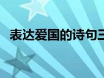 表达爱国的诗句三年级（表达爱国的诗句）