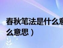 春秋笔法是什么意思解释词语（春秋笔法是什么意思）