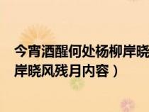 今宵酒醒何处杨柳岸晓风残月好在哪里（今宵酒醒何处杨柳岸晓风残月内容）