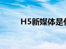 H5新媒体是什么（新媒体是什么）