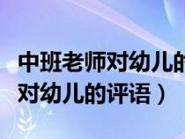 中班老师对幼儿的评语一句话简短（中班老师对幼儿的评语）