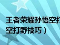 王者荣耀孙悟空打野技巧视频（王者荣耀孙悟空打野技巧）