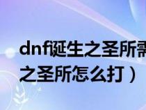 dnf诞生之圣所需要什么材料进入（dnf诞生之圣所怎么打）