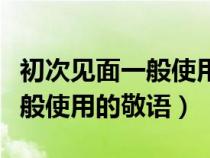 初次见面一般使用的敬语有哪些（初次见面一般使用的敬语）