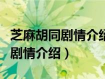 芝麻胡同剧情介绍大结局在线观看（芝麻胡同剧情介绍）