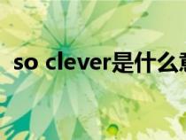 so clever是什么意思（clever是什么意思）