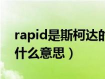 rapid是斯柯达的什么型号（斯柯达rapid是什么意思）