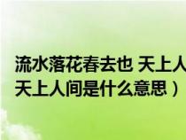 流水落花春去也 天上人间这句话的内涵是（流水落花春去也天上人间是什么意思）