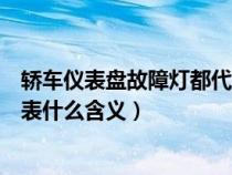 轿车仪表盘故障灯都代表什么意思（轿车仪表盘故障灯都代表什么含义）