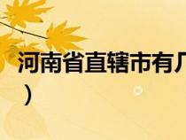 河南省直辖市有几个（河南省直辖市是哪几个）