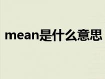 mean是什么意思 翻译（mean是什么意思）