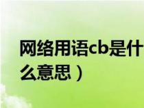 网络用语cb是什么意思呀（网络用语cb是什么意思）