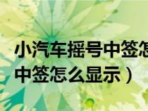 小汽车摇号中签怎么显示未摇号（小汽车摇号中签怎么显示）