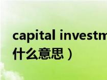 capital investment是什么意思（capital是什么意思）