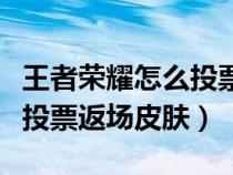 王者荣耀怎么投票返场皮肤啊（王者荣耀怎么投票返场皮肤）