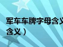 军车车牌字母含义及数字（最新军车车牌字母含义）