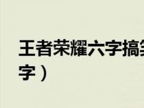 王者荣耀六字搞笑id（王者荣耀6个字搞笑名字）