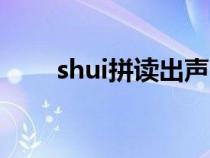 shui拼读出声（水的拼音怎么拼读）