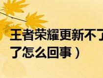 王者荣耀更新不了什么情况（王者荣耀更新不了怎么回事）