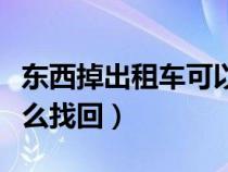 东西掉出租车可以报警吗（东西掉出租车上怎么找回）