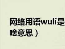 网络用语wuli是什么意思（网上说的wuli是啥意思）