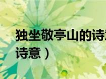 独坐敬亭山的诗意简短20字（独坐敬亭山的诗意）