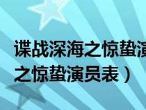 谍战深海之惊蛰演员表和角色介绍（谍战深海之惊蛰演员表）