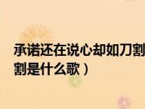 承诺还在说心却如刀割是什么歌男声（承诺还在说心却如刀割是什么歌）