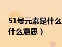 51号元素是什么意思网络用语（51号元素是什么意思）